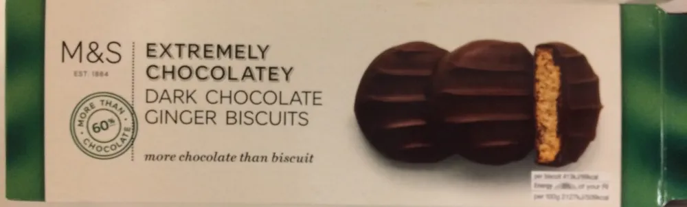 Extremely chocolatey ginger biscuits