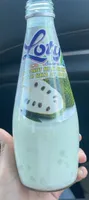 Coconut milk drink with nata de coco