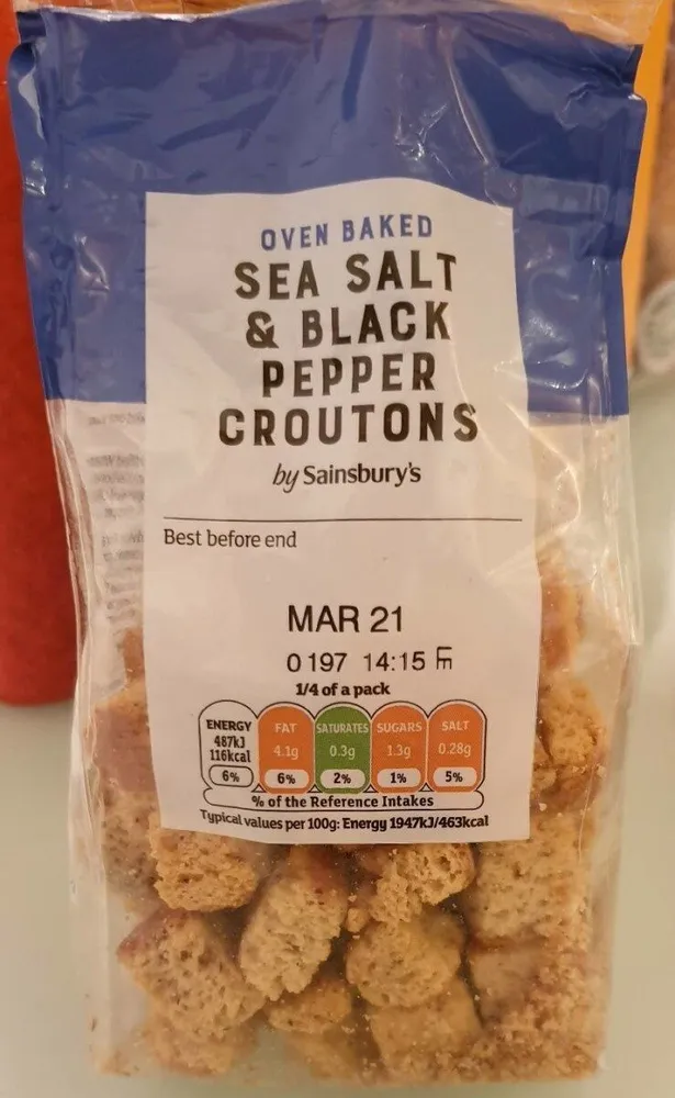 Sea salt & black pepper croutons