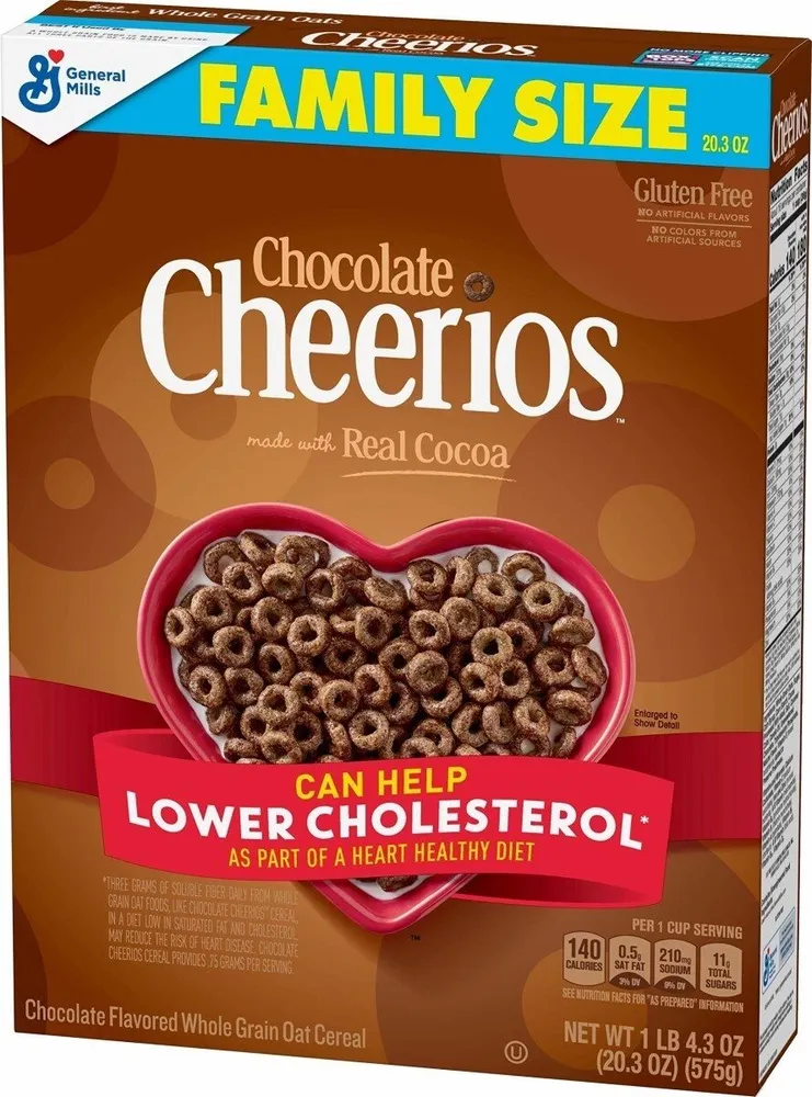 Chocolate flavored whole grain oat cereal