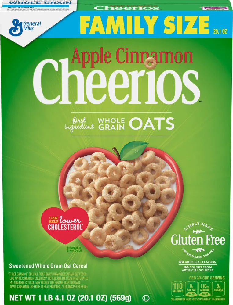Apple cinnamon whole grain oat cereal
