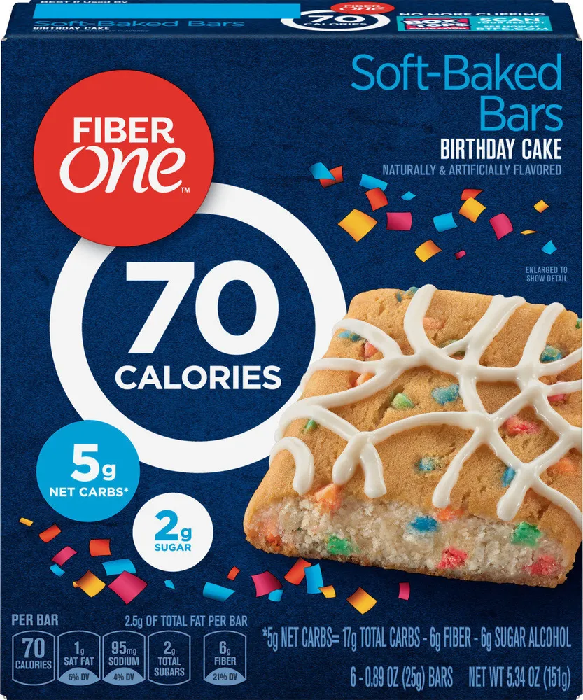Snacks calorie birthday cake baked bar