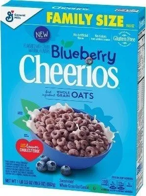 Blueberry sweetened whole grain oat cereal