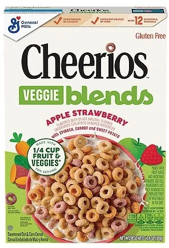 Cheerios Veggie Blends Apple Strawberry Sweetened Oat & Corn Cereal
