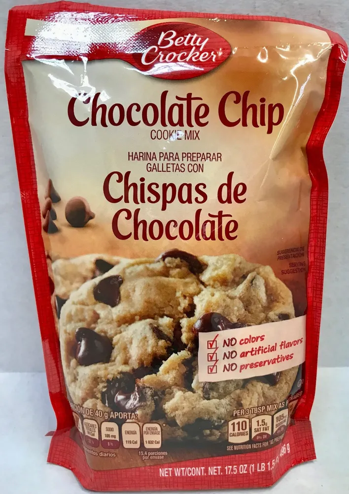 Harina para preparar galletas con chispas de chocolate