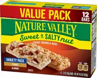 Sweet & salty nut granola bars variety of peanut and almond