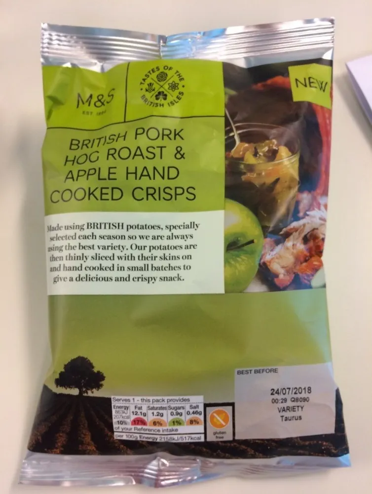 British pork hog roast & apple hand cooked crisps