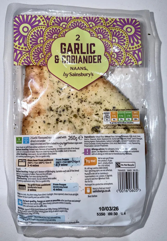 Garlic & Herb Naan Bread