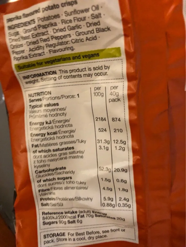 Paprika hand cooked chips