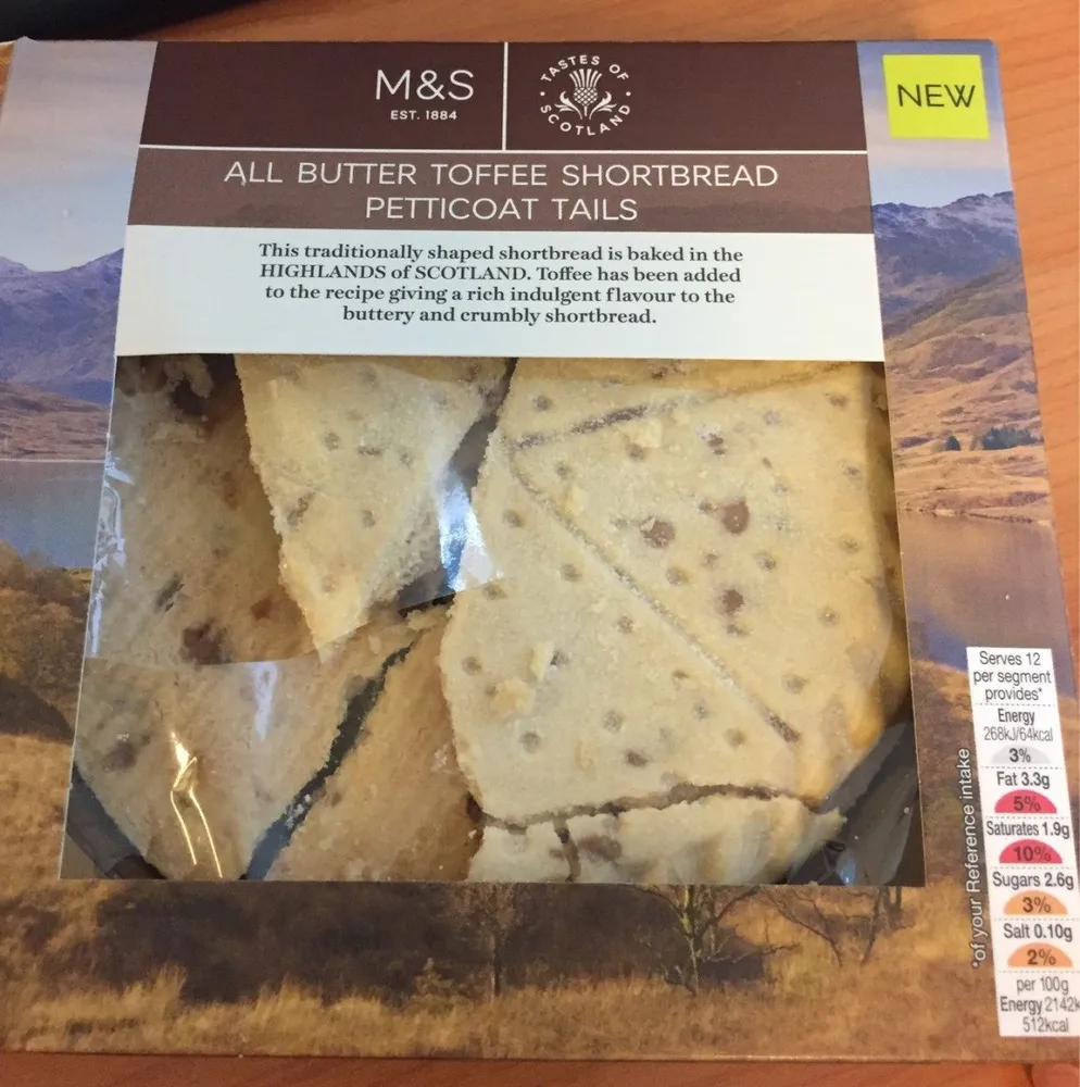 All butter toffee shortbread petticoat tails