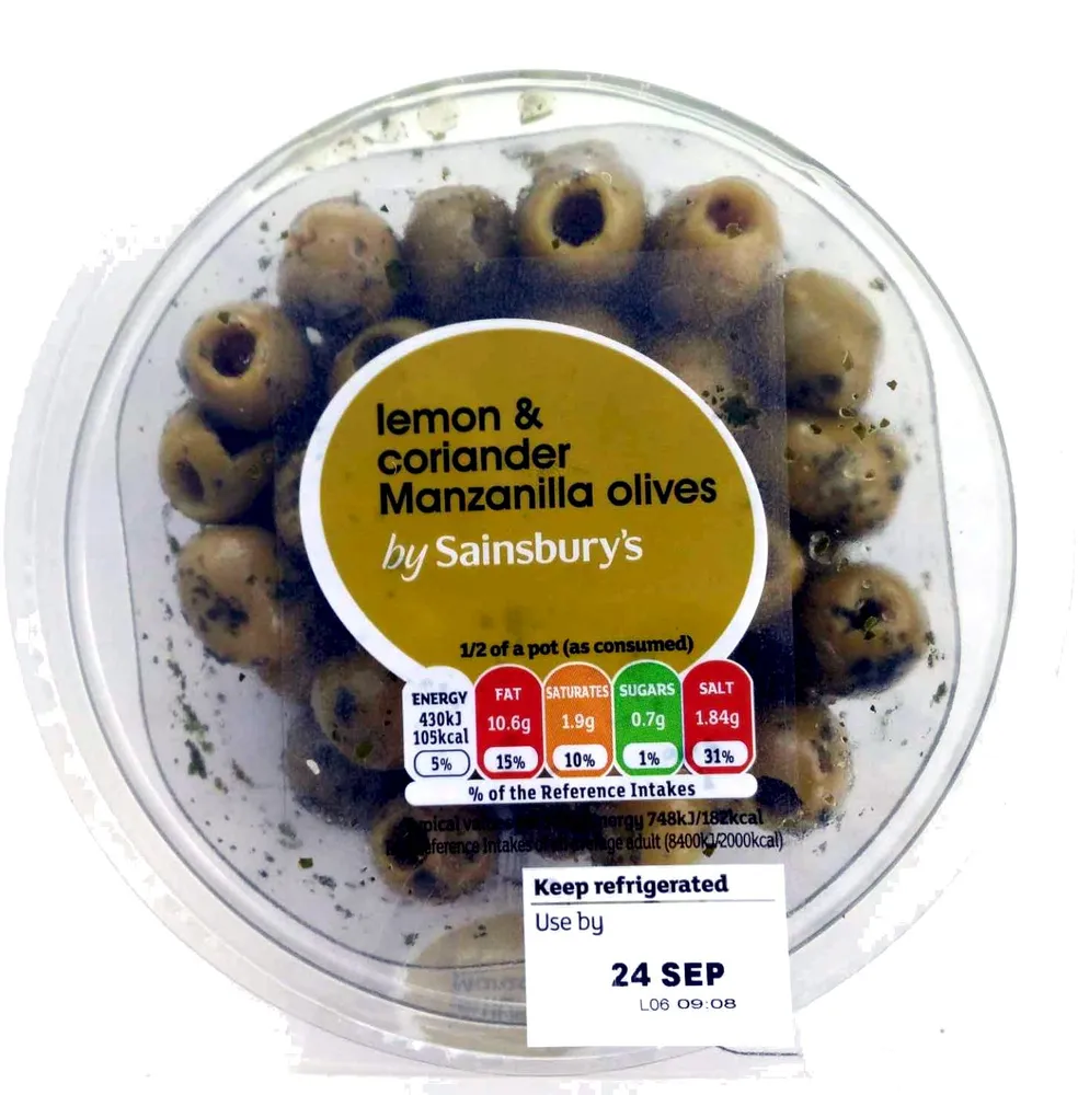 lemon and coriander Manzanilla olives