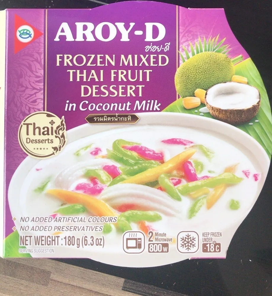 Frozen mixed Thai Fruit Dessert in Coconut Milk