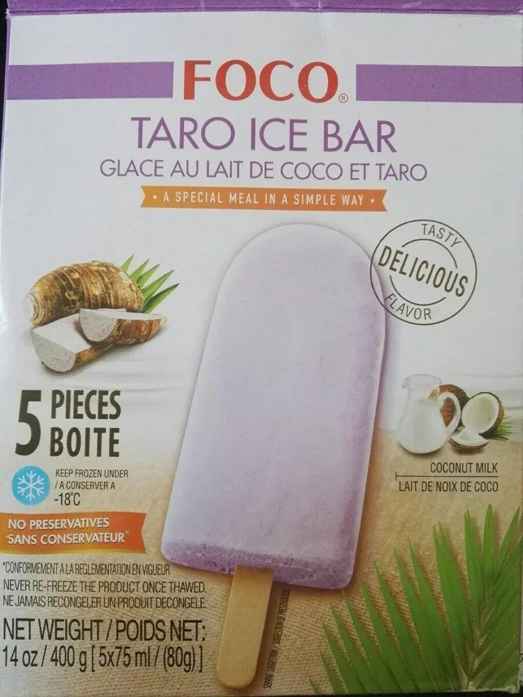 Glace au lait de coco et taro