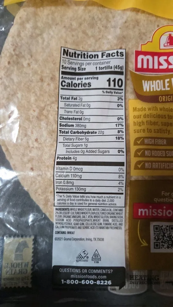 missing whole wheat tortilla