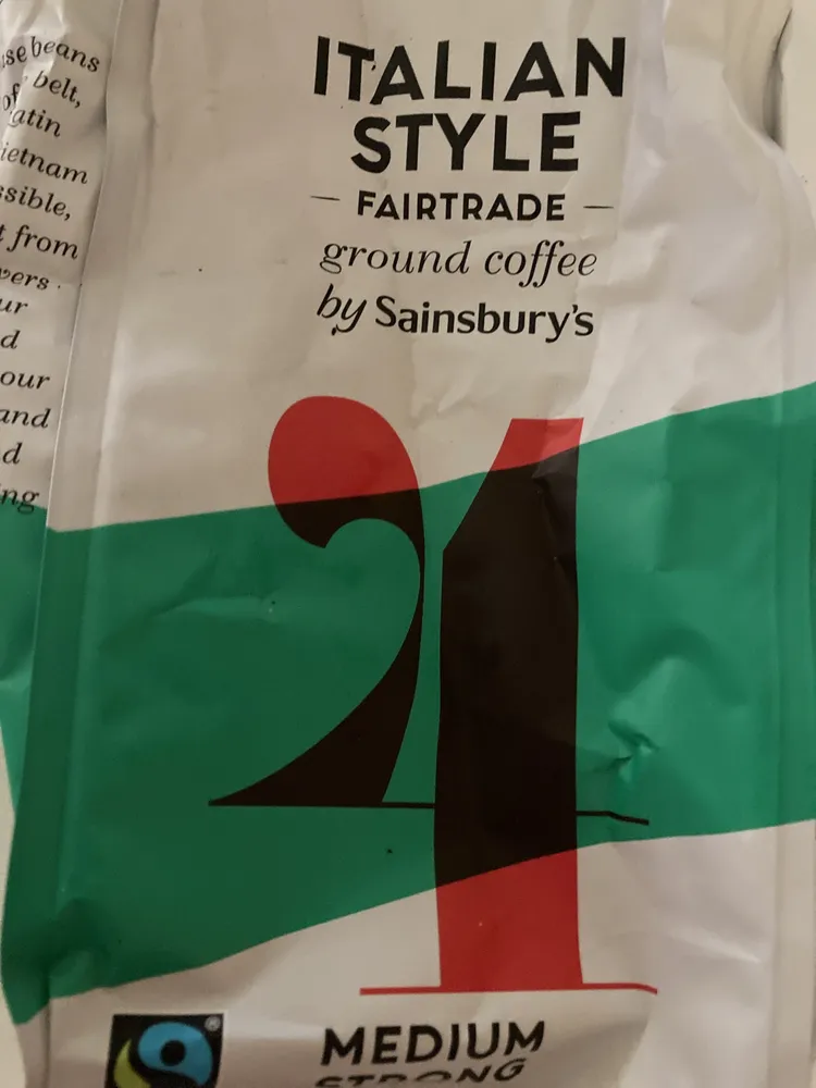 Italian style Fairtrade ground coffee by Sainsbury’s Medium strong