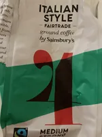 Italian style Fairtrade ground coffee by Sainsbury’s Medium strong