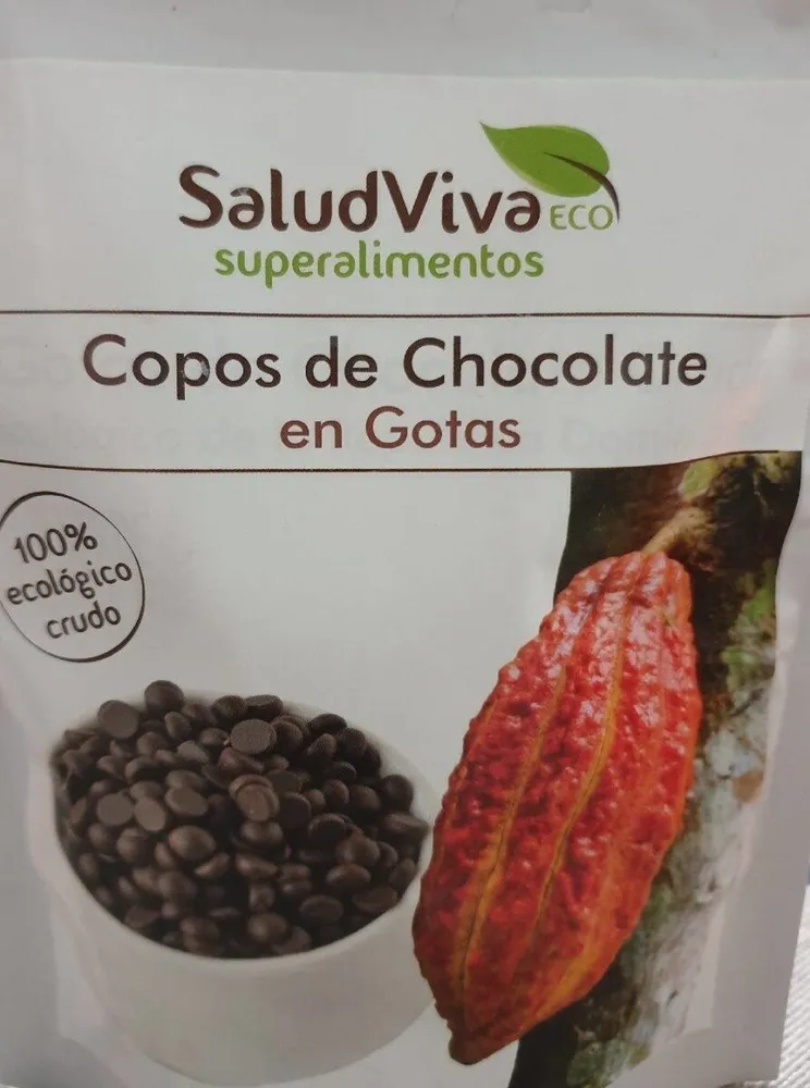 Copos de chocolate en gotas