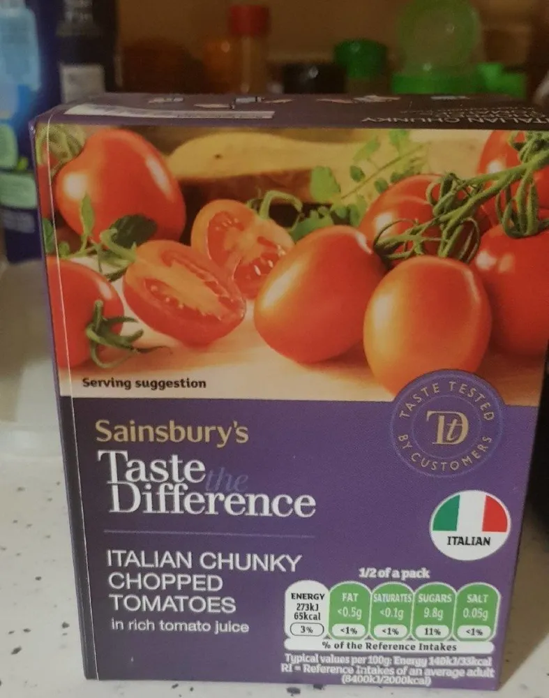 Taste the difference Italian chunky chopped tomatoes