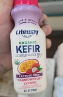 Organic Kefir Cultured Whole Milk Passionfruit Lychee