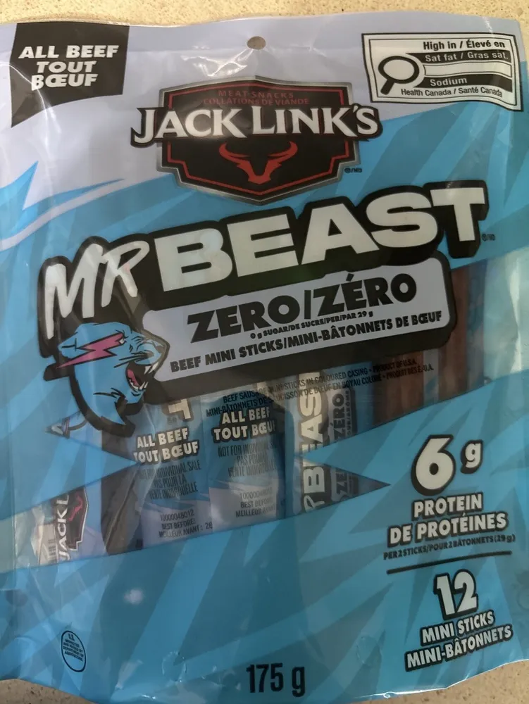 MR BEAST ZERO/ZERO Beef Mini Sticks