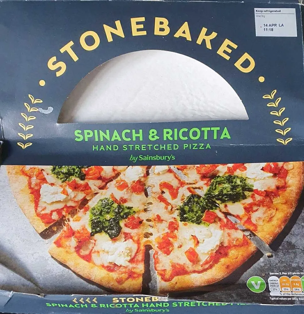 Stonebaked Spinach & Ricotta Hand Stretched Pizza