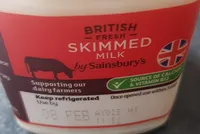 British fresh skimmed milk