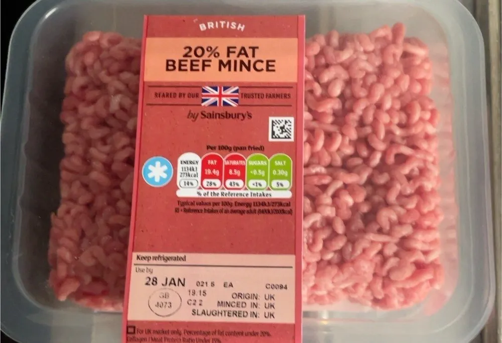 20% fat beef mince