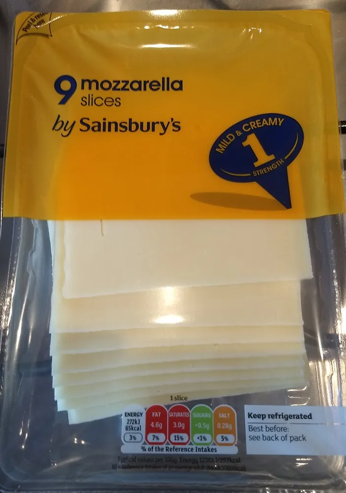 9 mozzarella slices