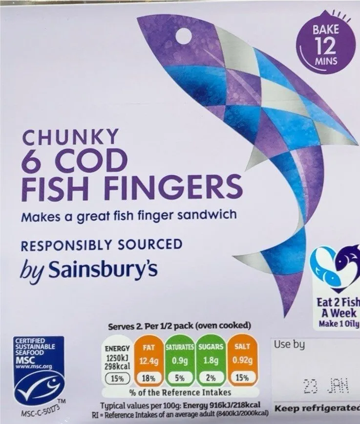 Chunky 6 Cod fish fingers