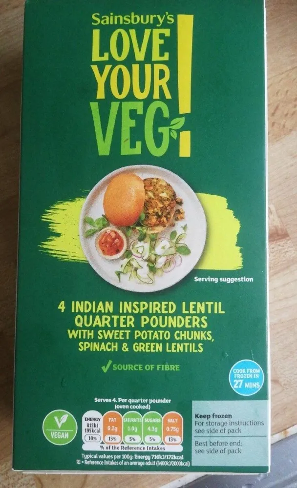 4 Indian inspired lentil quarter pounders
