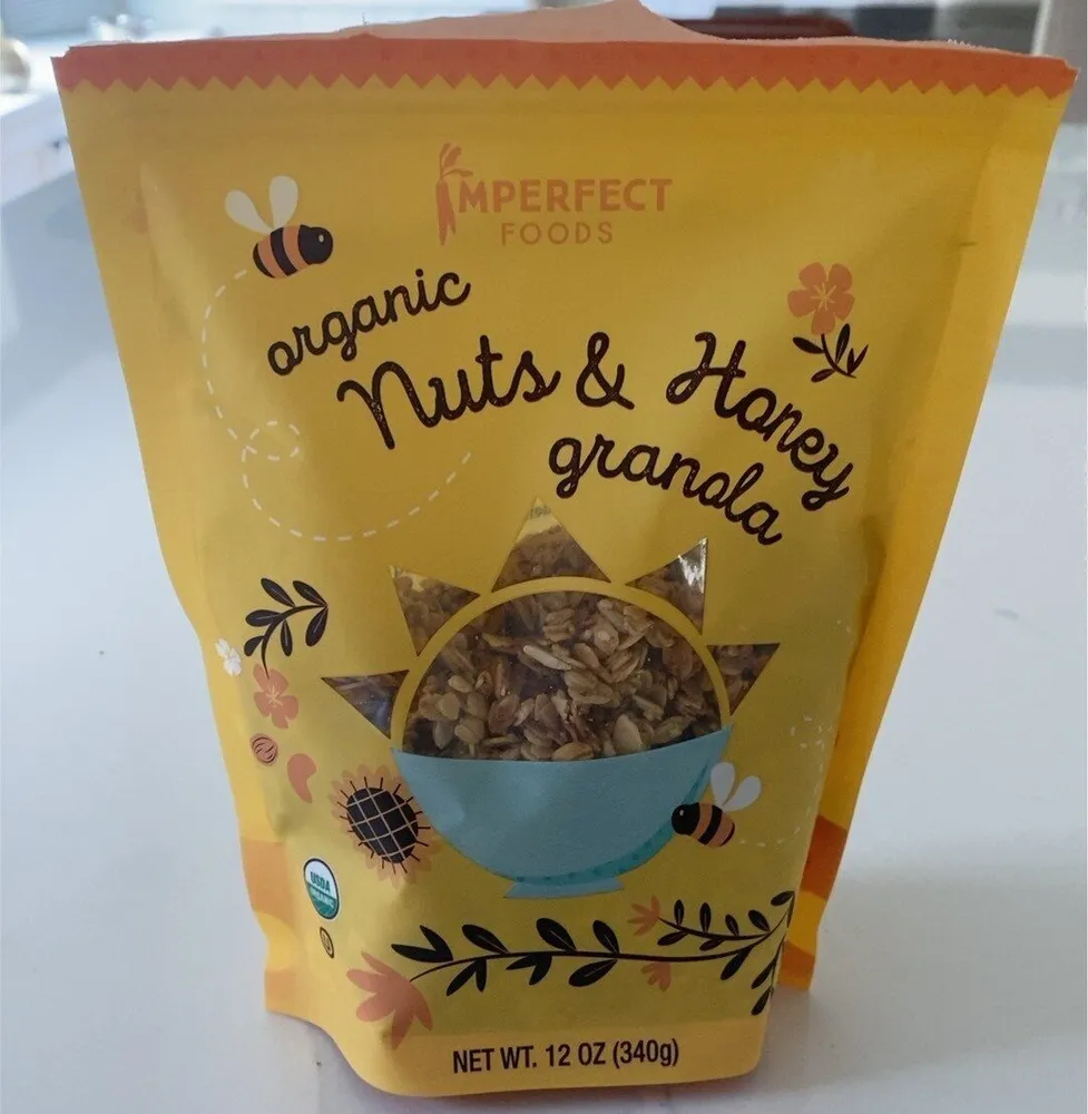 Organic nuts and honey granola