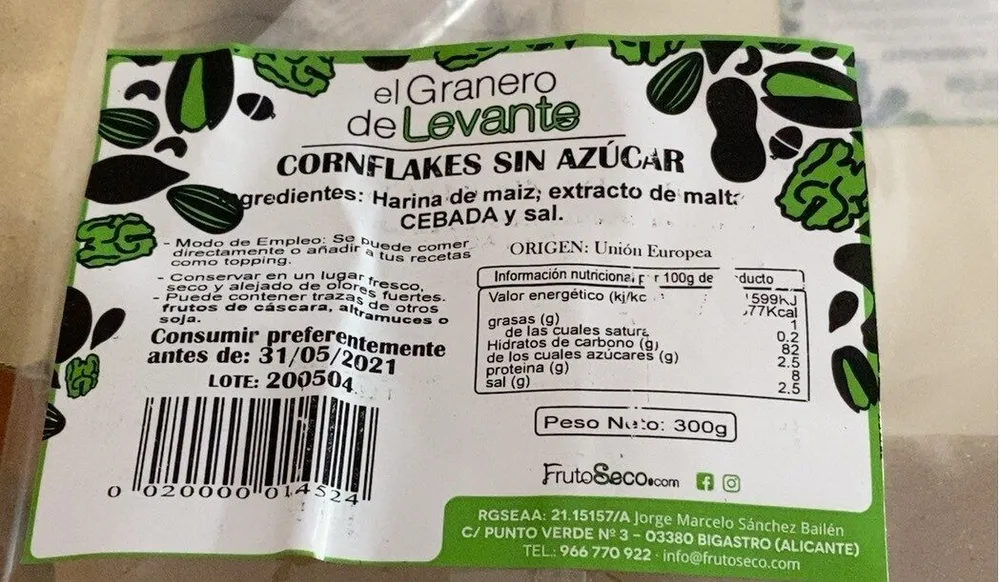 Cornflakes sin azucar