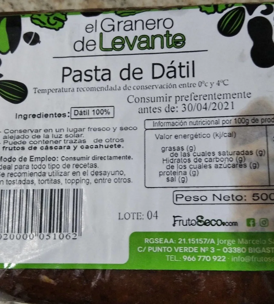 Pasta de datil