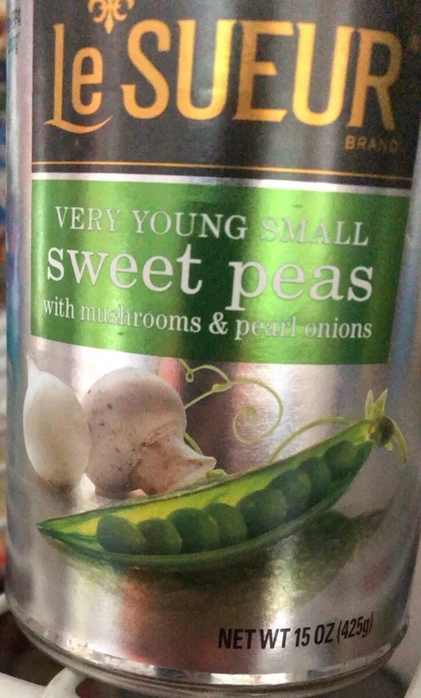 Very Young Small Sweet Peas with mushrooms & pearl onions