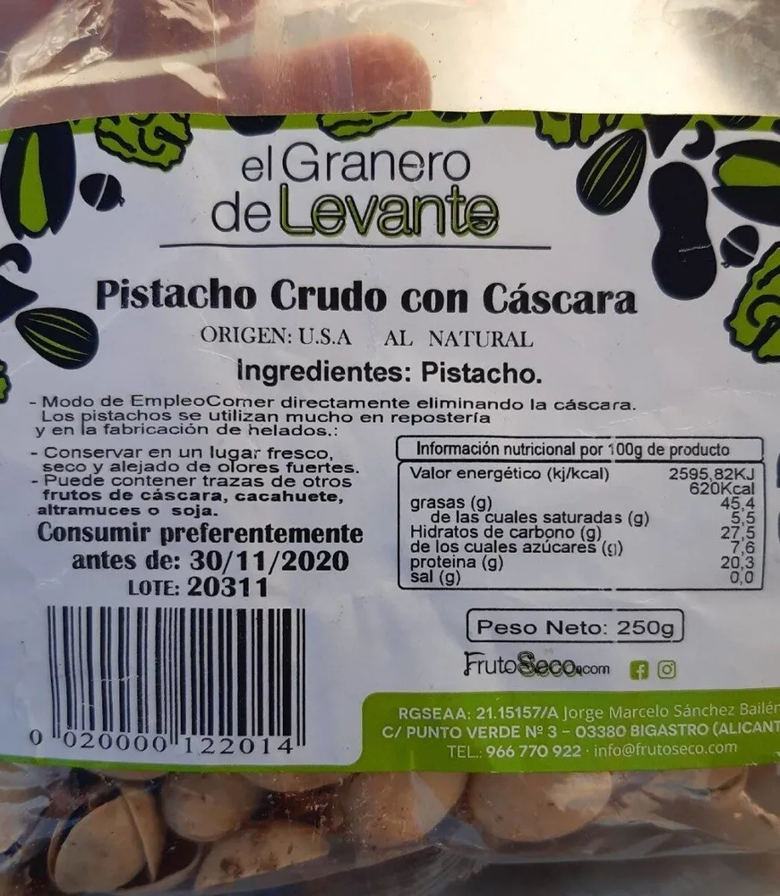 Pistacho crudo