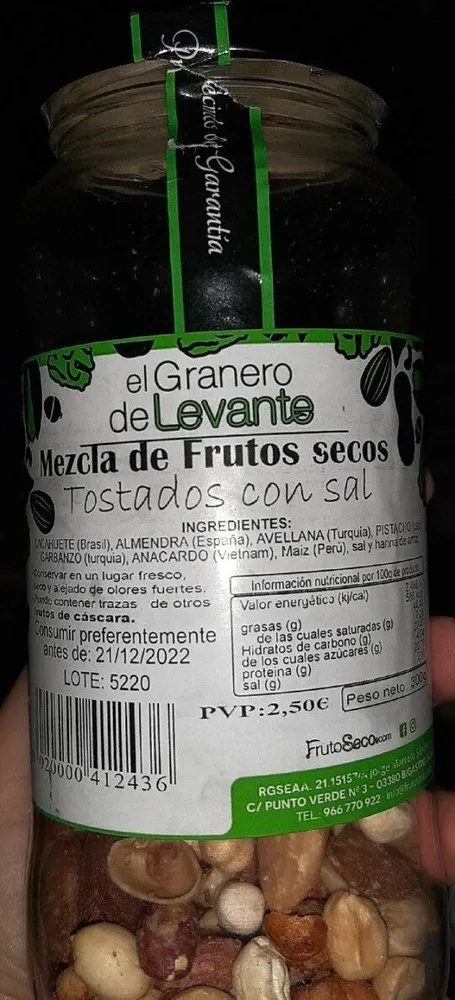 Mezcla de frutos secos