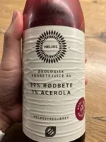 Økologisk rødbetejuice av 99% rødbete 1% acerola melkesyregjæret