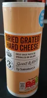 Dried grated medium fat hard cheese