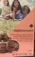 exploremores™ Rocky Road ice cream-inspired cookies filled with flavors of chocolate, marshmallow and toasted almond crème.