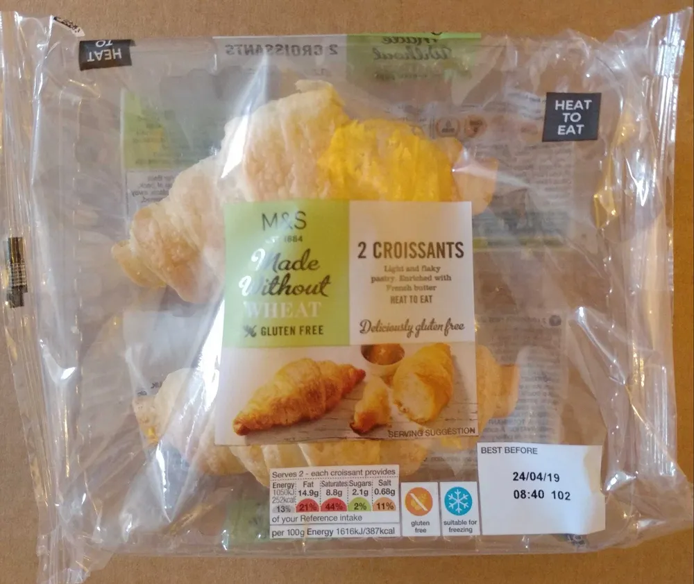 Made without wheat 2 croissants
