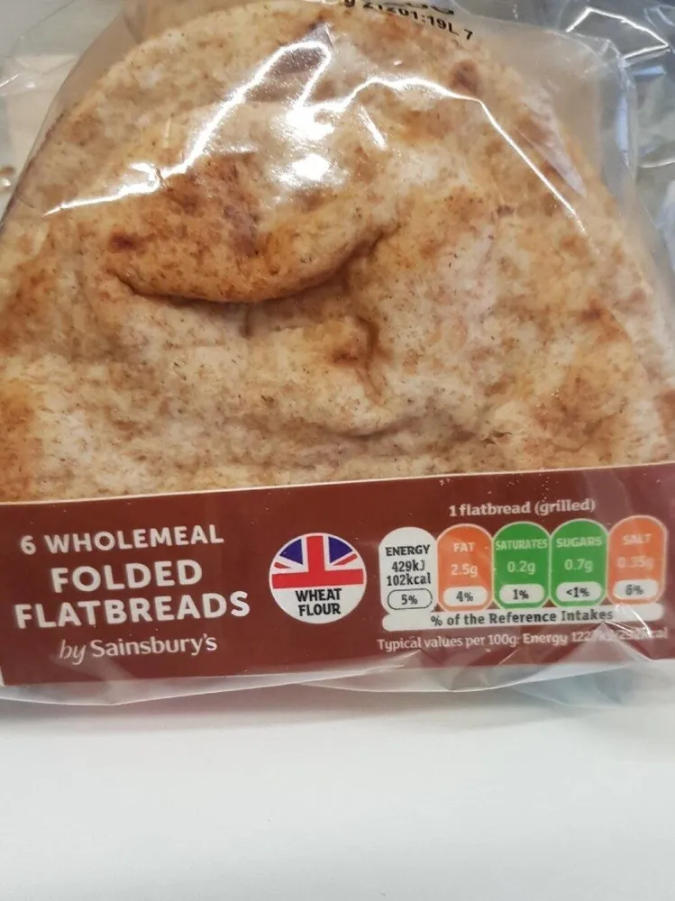 Wholemeal folded flatbread