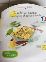 Torsades au saumon champignons et sauce à l'oseille