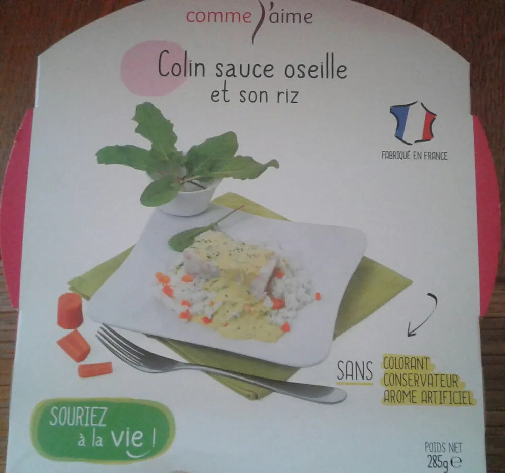 Colin sauce oseille et son riz