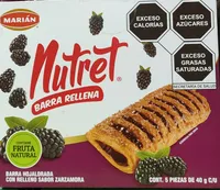 Barra hojaldrada con relleno sabor zarzamora 5 pzas