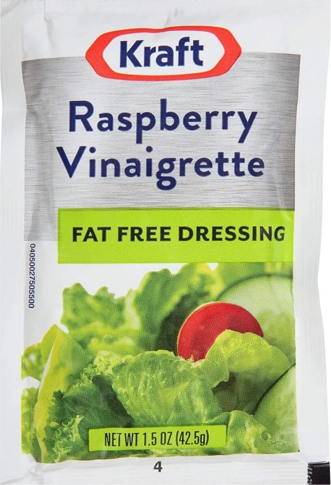 Raspberry vinaigrette fat free salad dressing packets