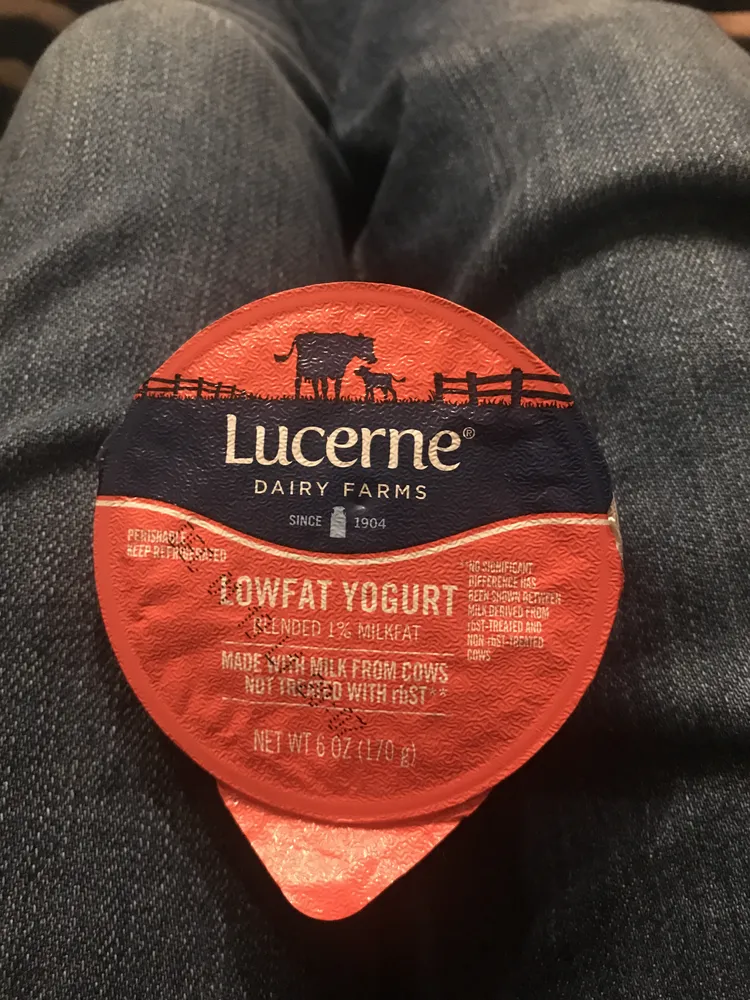 Strawberry banana flavored lowfat yogurt, strawberry banana