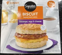 Biscuit Sandwiches Sausage, egg & cheese
