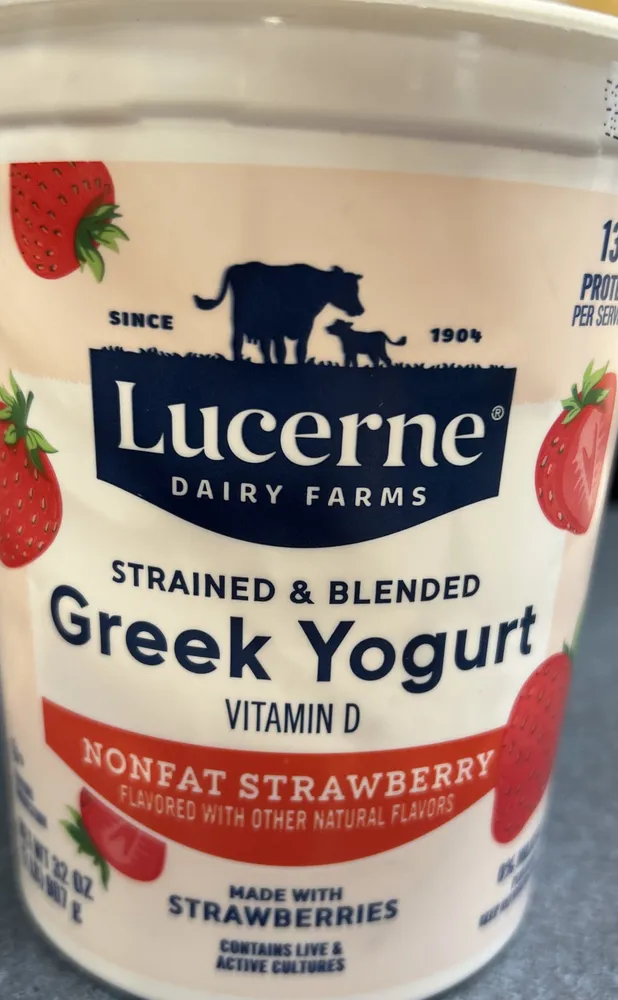 Nonfat strawberry Greek yogurt