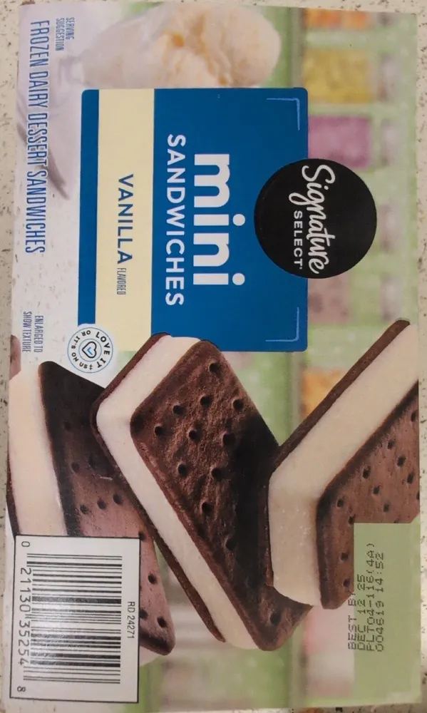 mini sandwiches Vanilla flavored