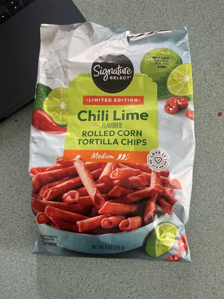 Chili Lime Flavored Rolled Corn Tortilla Chips